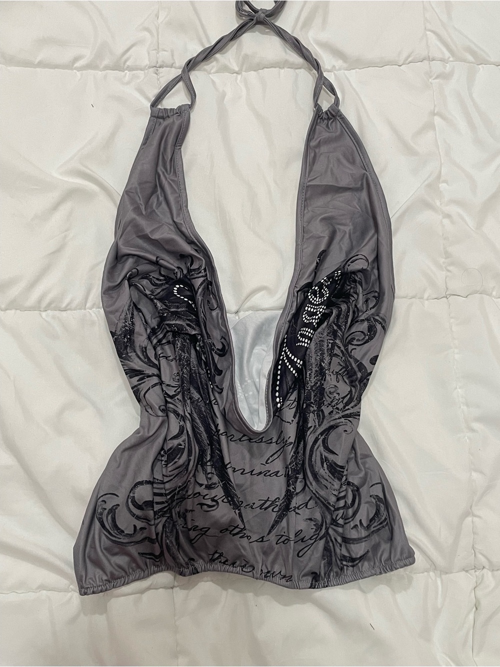 Y2K Punk Grey Halter Top